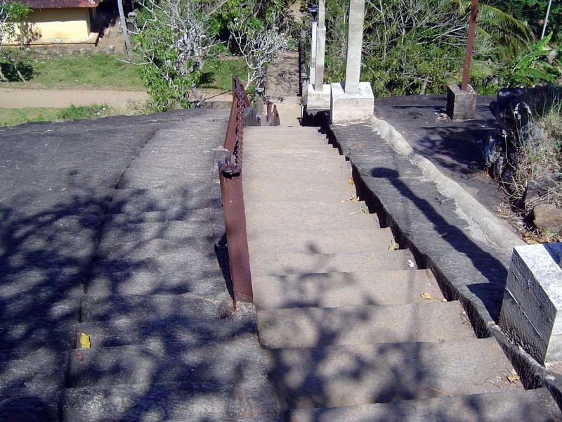 A new flight of stairs has been recently added.