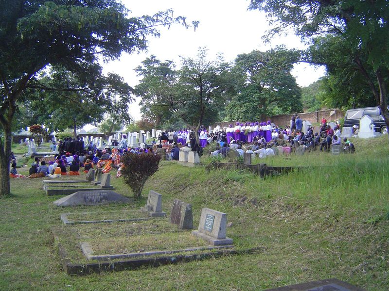 Funeral service at nearby Limbe.