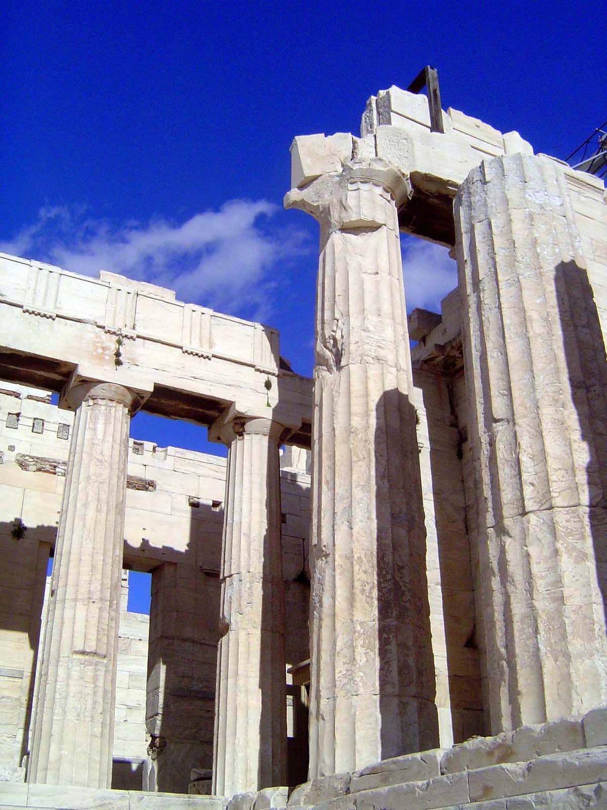 The left porch and two of the columns of the gateway proper.