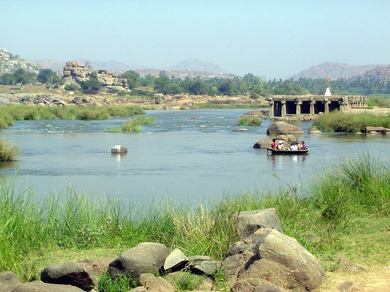 A coracle at work.