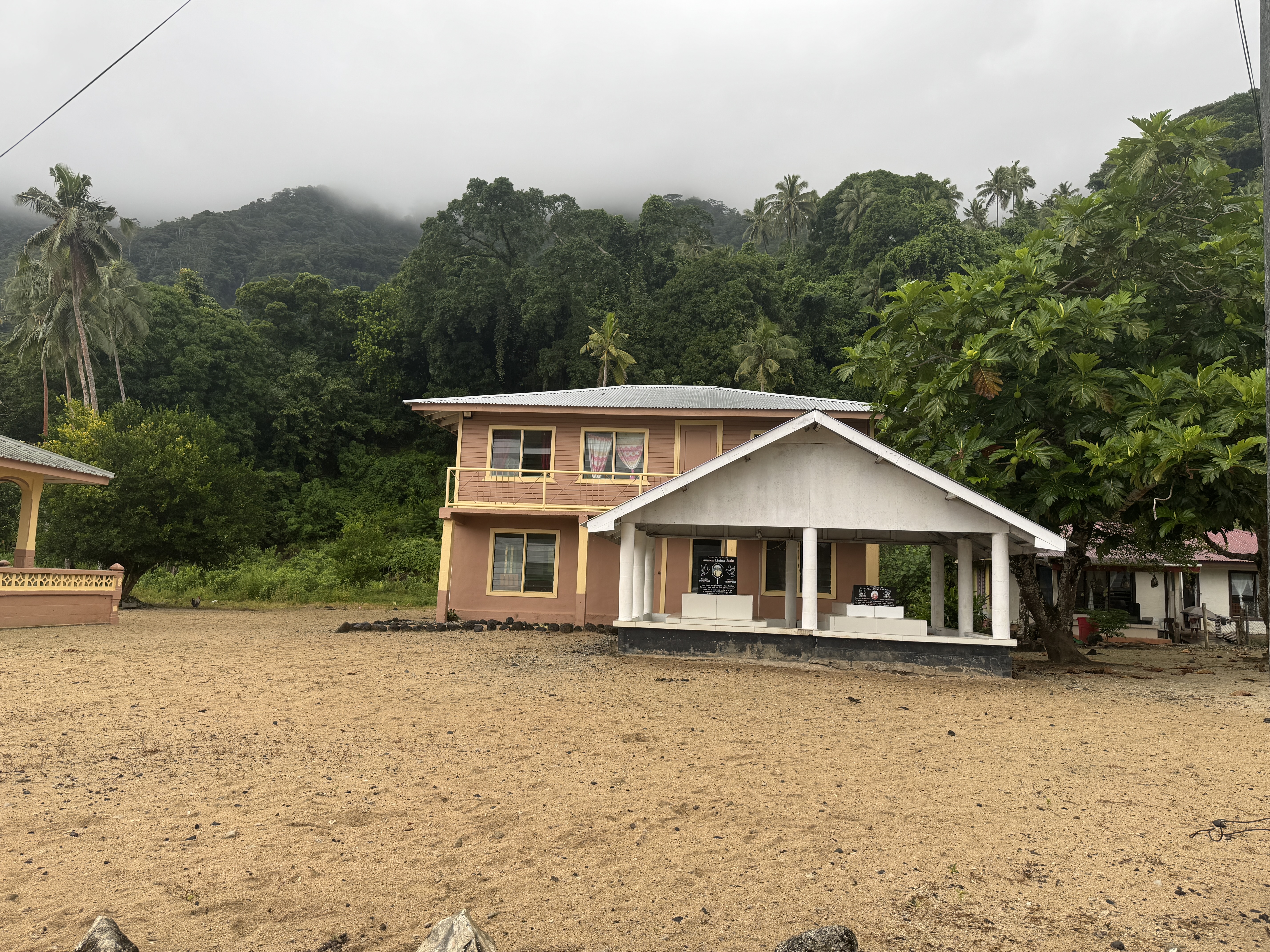 There aren't a lot of houses down here.  Here's one, with a couple of family tombs.