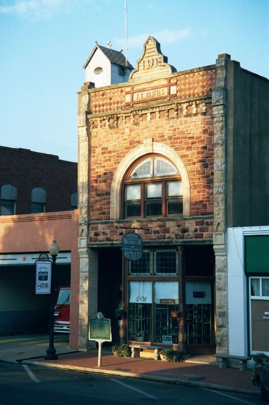 By the next year, Guthrie's first native-stone building was up: the Bonfils Building, with a residence upstairs and a very slippery real-est