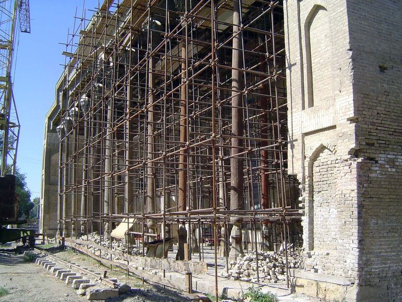 You'll have to crane a bit to see past the maintenance scaffolding.