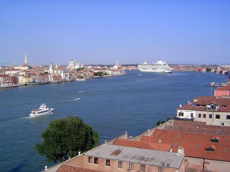 Meanwhile, the tourists arrive, in this case by ship.