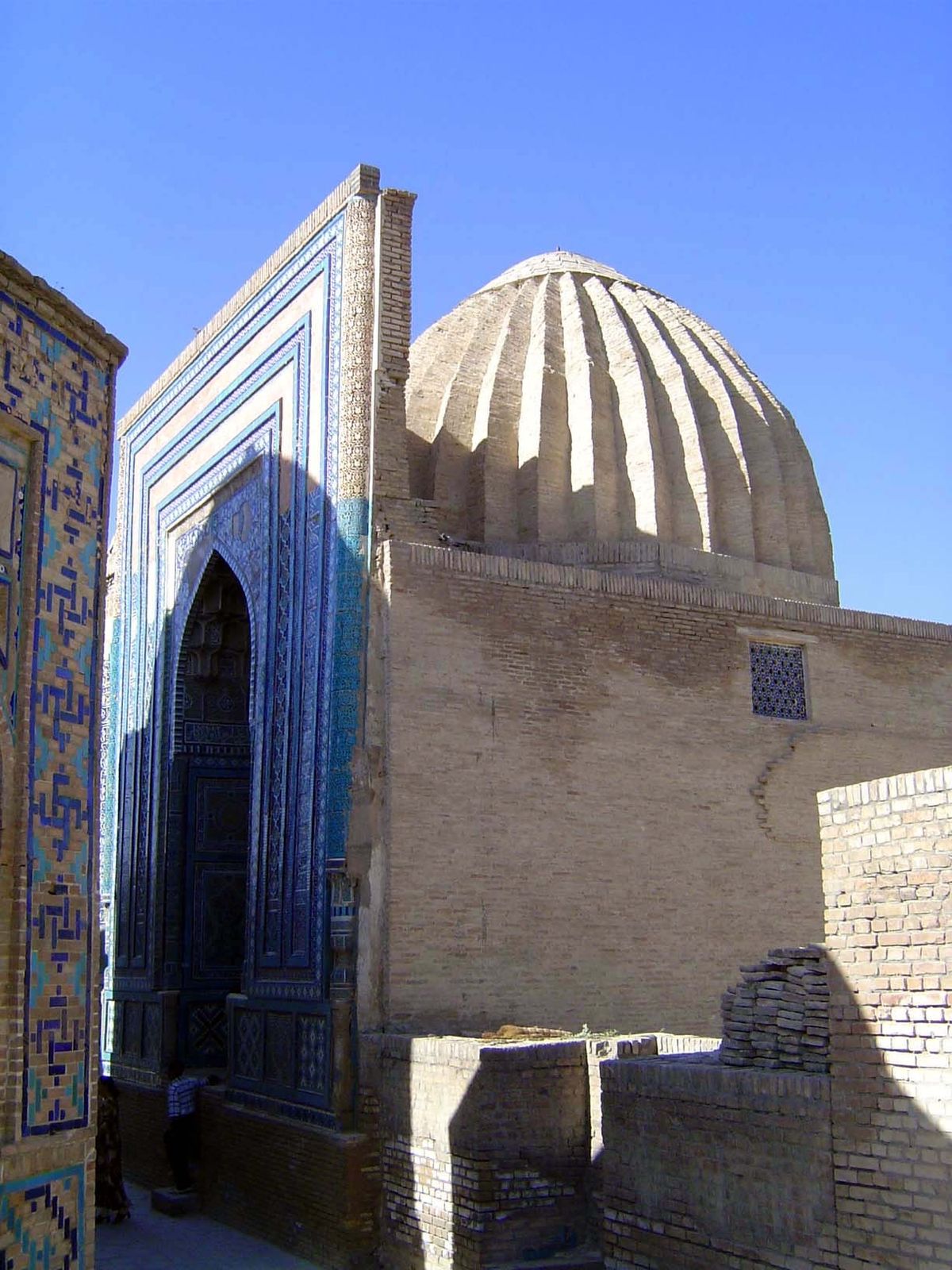 Shad-e Mulk, the tomb of a niece of Tamerlane. From about 1372, it's the oldest of the tombs of the Timurids.