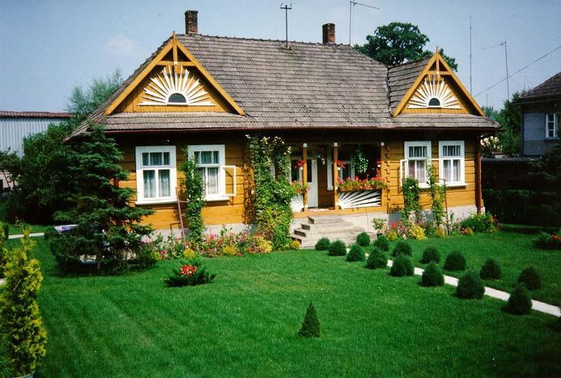 A log cabin, dressed up.