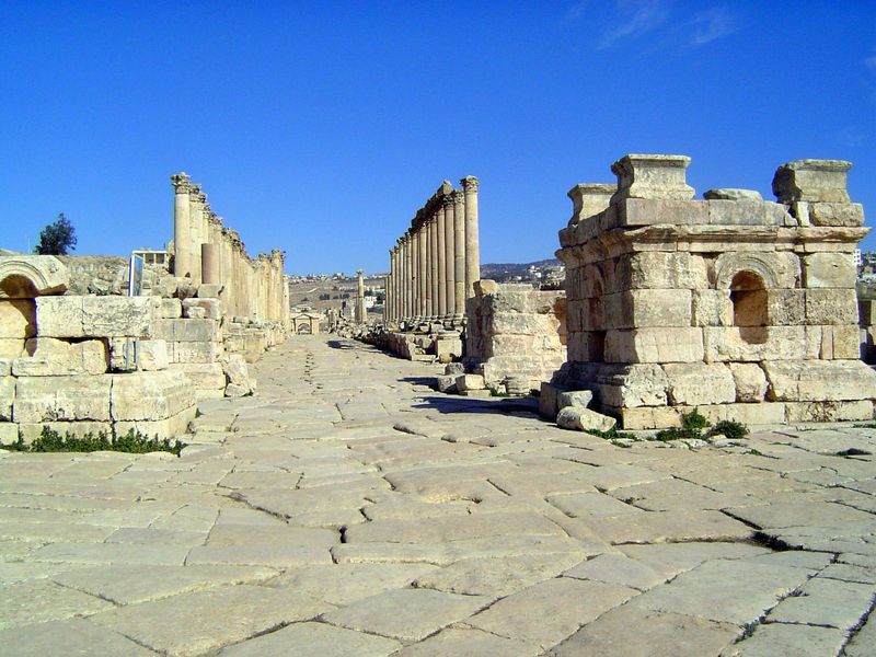 The view west, along a decumanus.