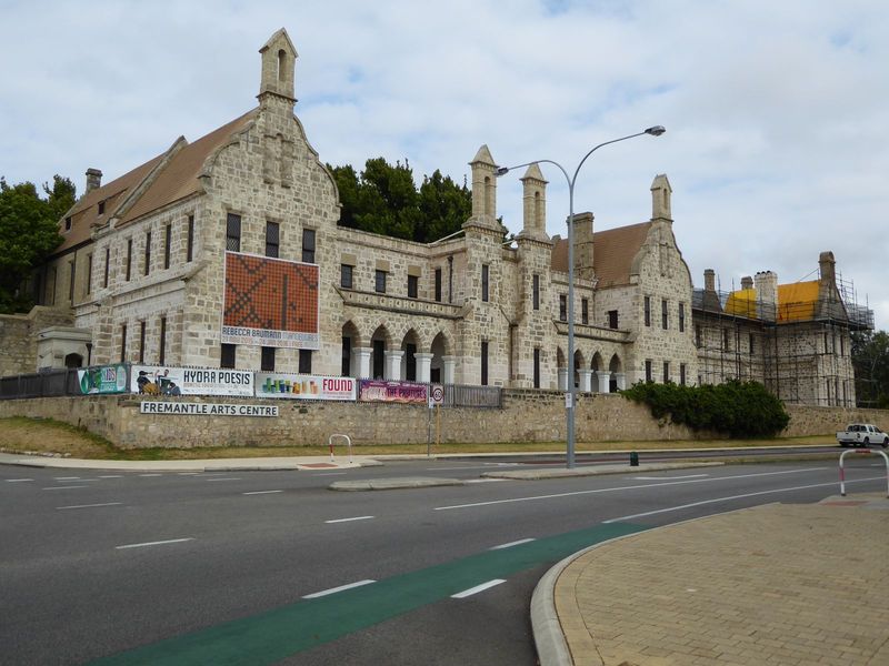No stucco here, thanks. Now the city's Arts Center, this was built as a lunatic asylum. It then functioned as an Old Women's Home the phrase