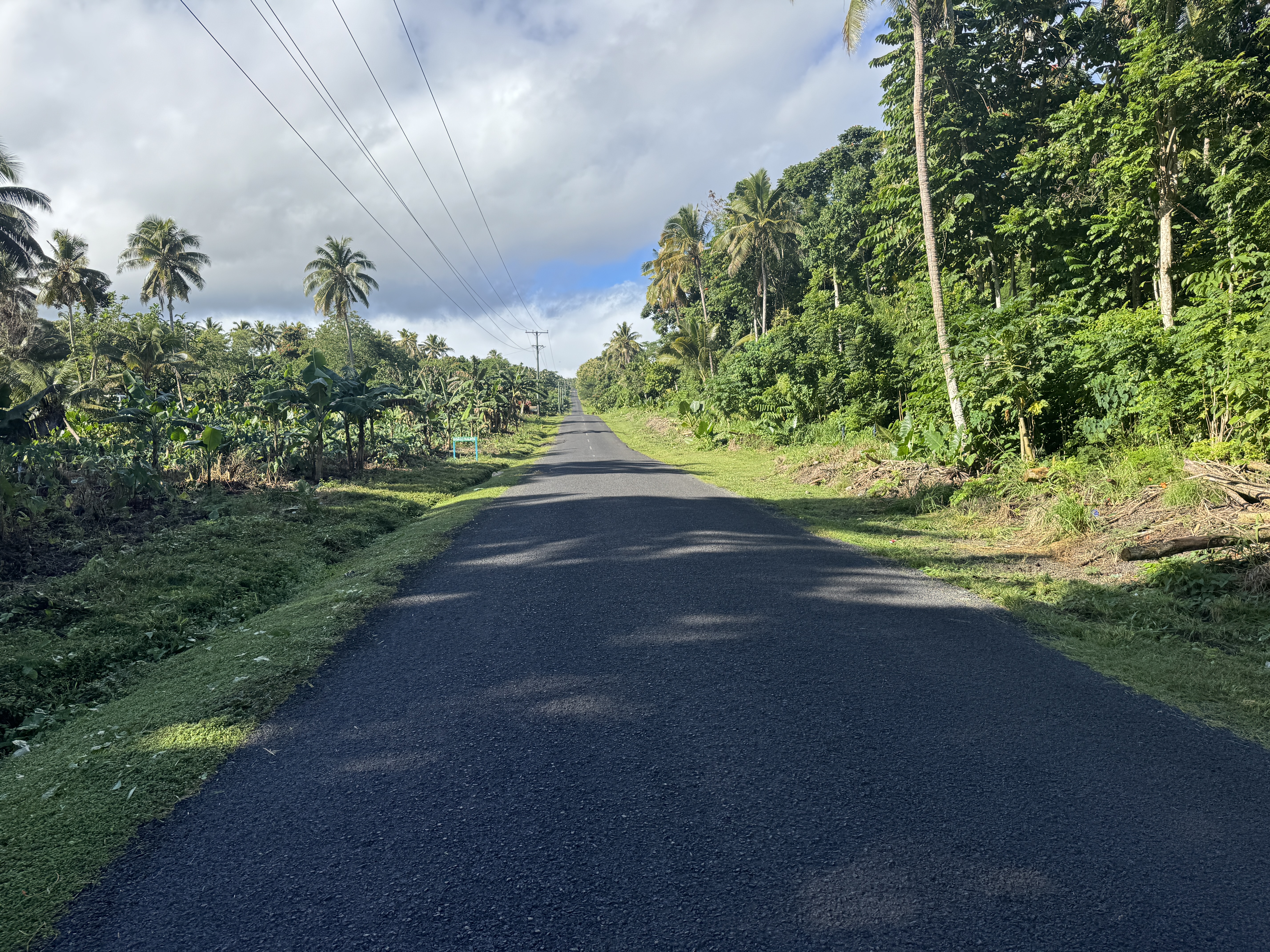 Here's one of the few roads running along the island's spine, this one in the western half of the island.