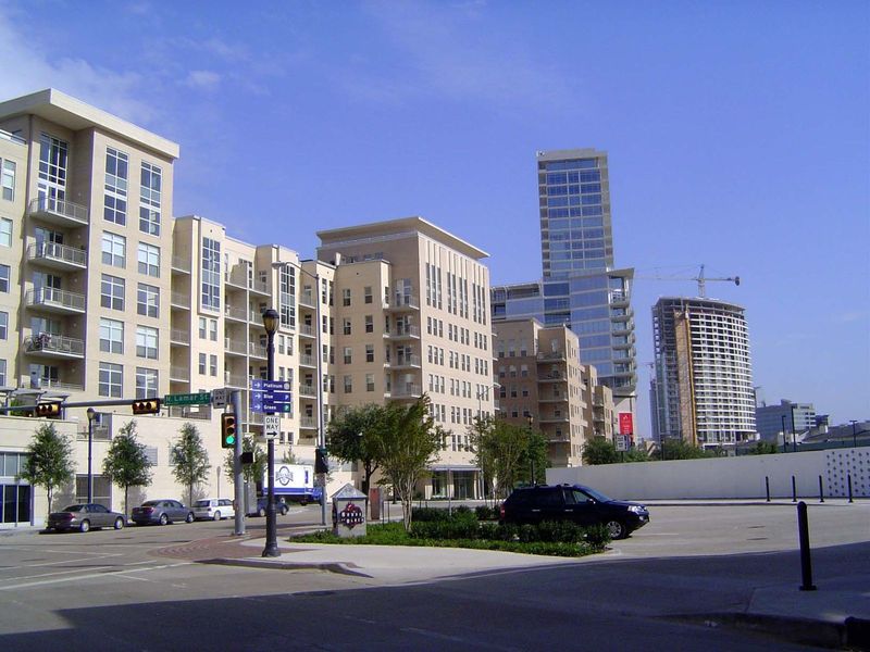 Uptown, which rims downtown on the north, is evolving into a combination of low- and high-rise buildings.