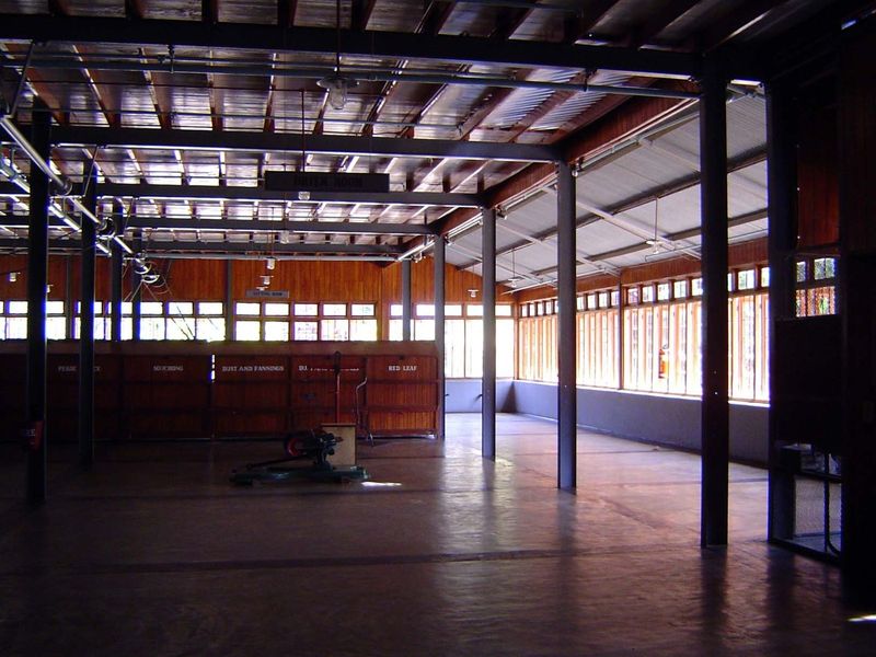 The roof, walls, and framing are English steel; the floor and windows, surprisingly, are English pine.