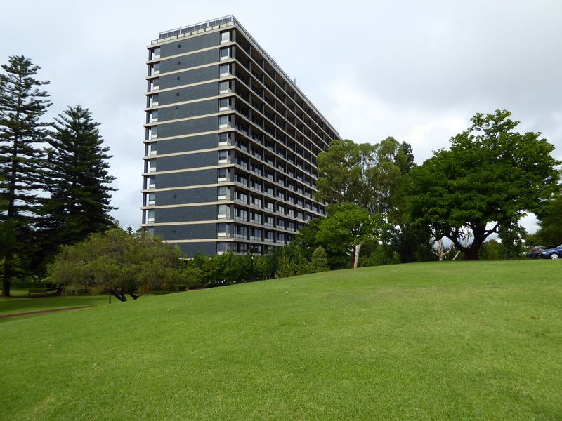 This is the Dumas House, completed in 1965 near Parliament House and intended for staff offices. The premier at the time, David Brand, said 