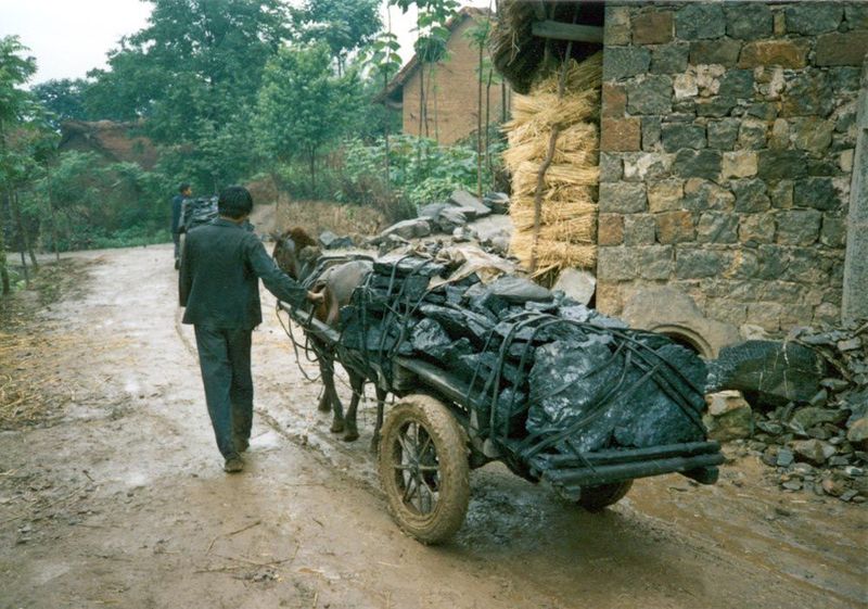 The coal on which the people of Hengdi depend for heating and cooking comes down to the valley from the surrounding hills, where the village