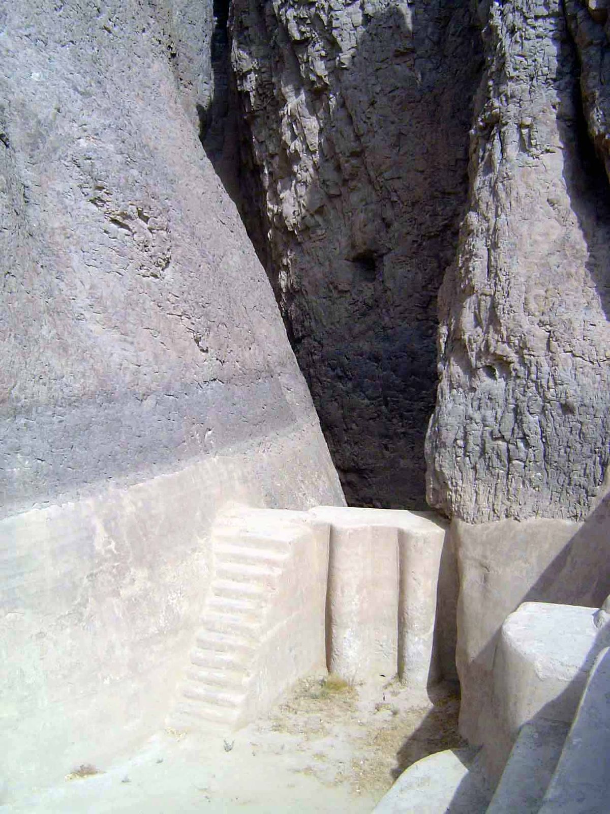 The water is held up by a series of weirs.