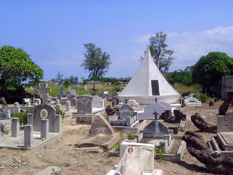 The southern tip of the island has a still-growing cemetery.