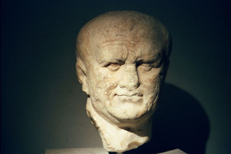 Another image of Vespasian, also in the Palazzo Massimo, but this time intended for use within the family.
