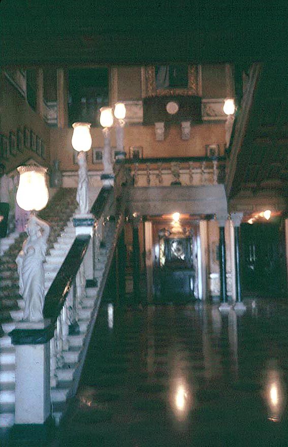 The central block of the palace consists of this great staircase, with surrounding rooms. The portraits lining the staircase are of the vice