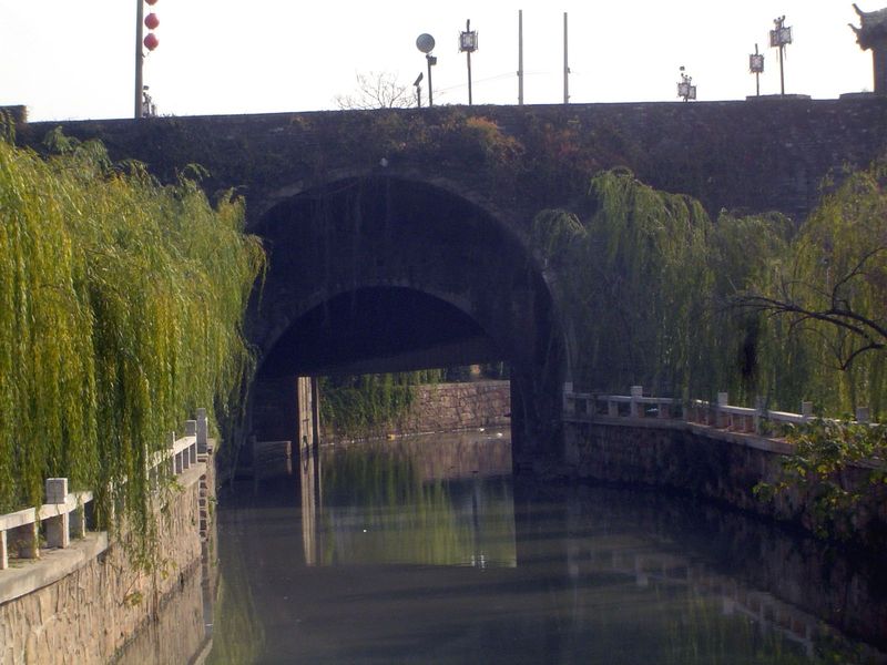 A view of the other side of the gate and the canal that leads into the city's internal lattice work of canals.