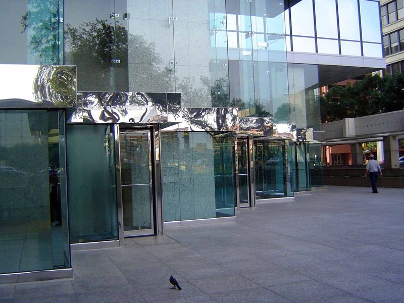 Entrance glass.