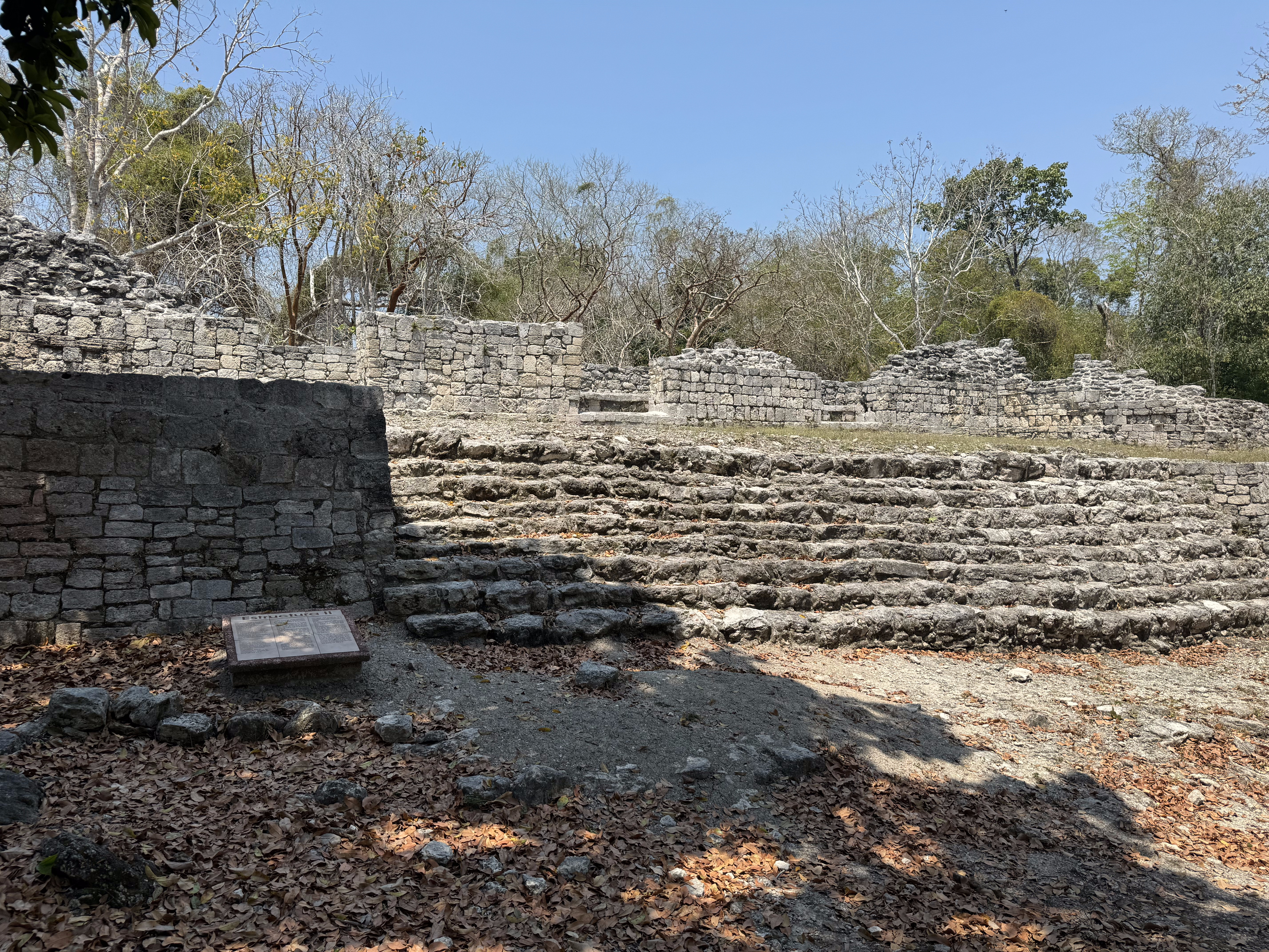We've jumped four miles to the east to the Xpuhil ruins.  You're not impressed, I know, but this is just the foundation of a  house.  Why is