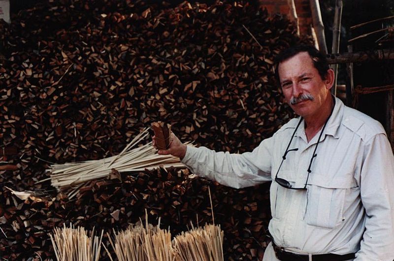 Firewood for sale. The hand-size bundle is just enough to cook one meal.
