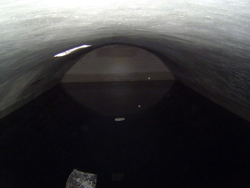 A cistern—capacity 2000 barrels—was built to collect water and still does.