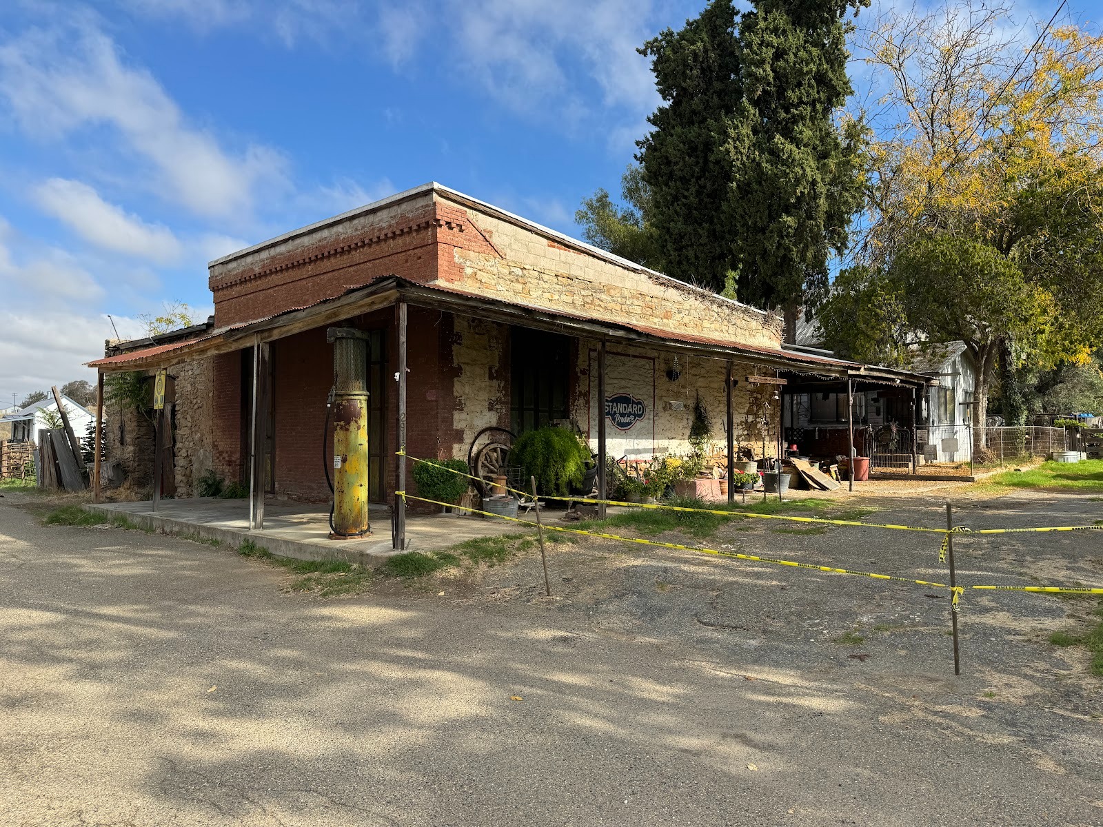 A later store, complete with gas pump.