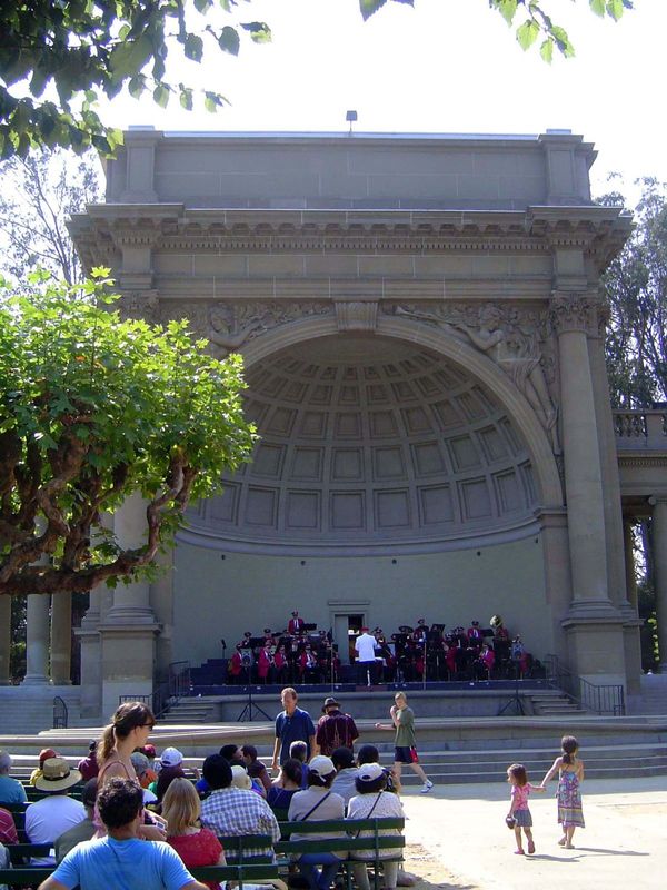 In the center of the museum cluster was this bandstand, which the boy saw hundreds of times but where he never heard a band. Go figure. San 