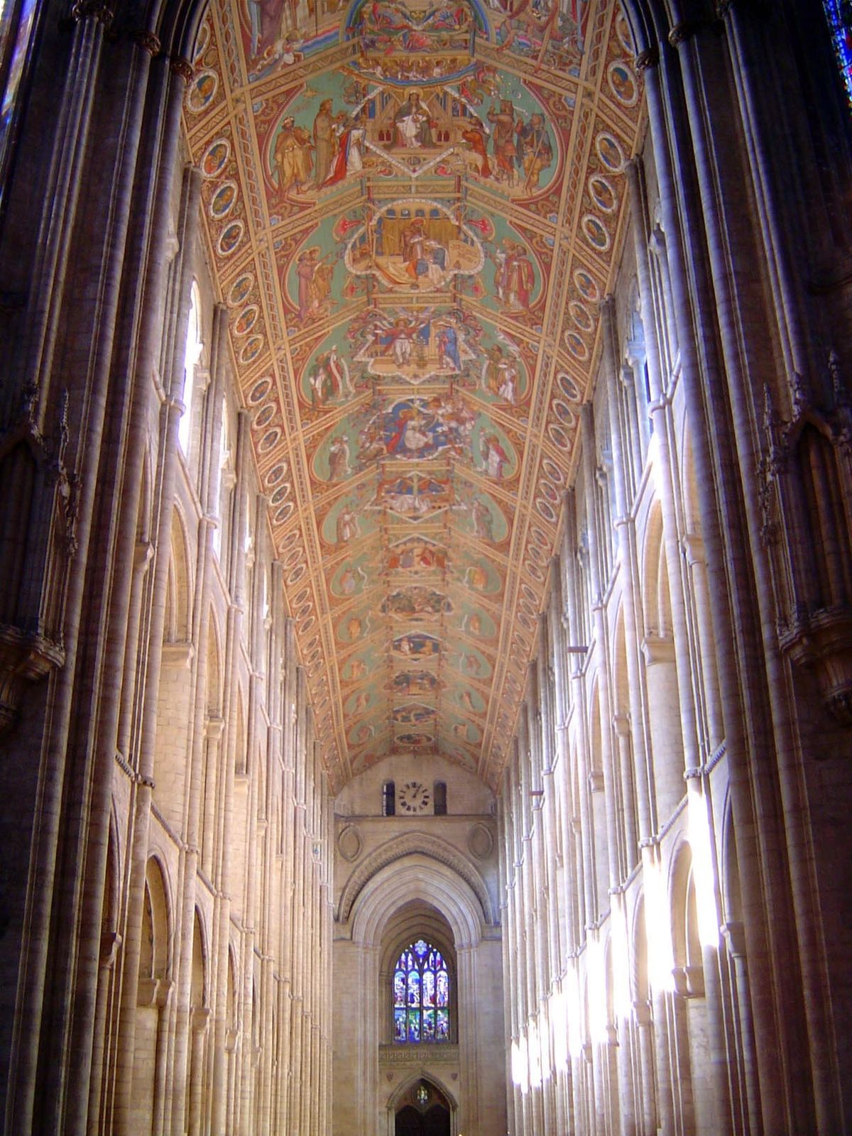 The nave from the east end. The proportion of pier to triforium to clerestory is 6:5:4.