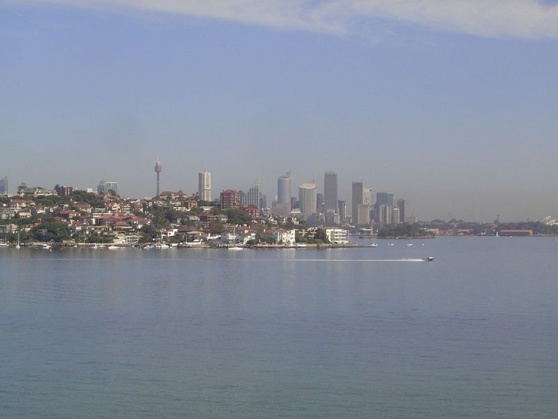 We've moved a couple of miles and come to Bayview Hill. The view here is west past Point Piper and toward the city center, which feels a lot