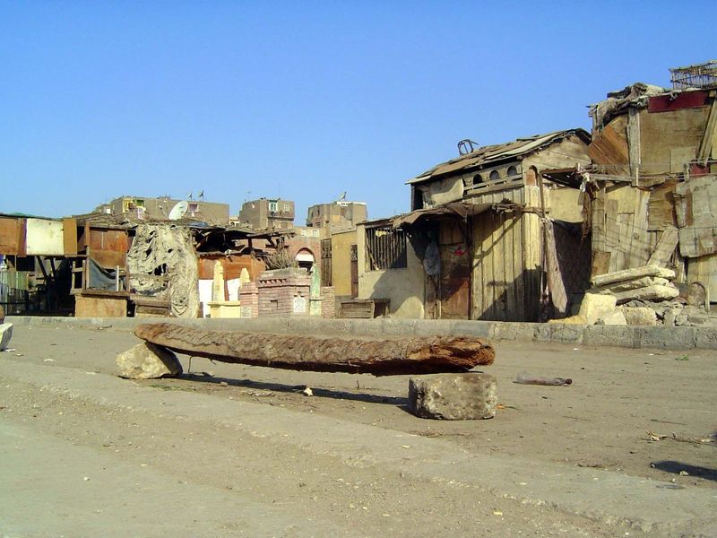 Immediately to the north is this slum. It used to wash right up to the city's wall, which after all provided excellent structural support, b