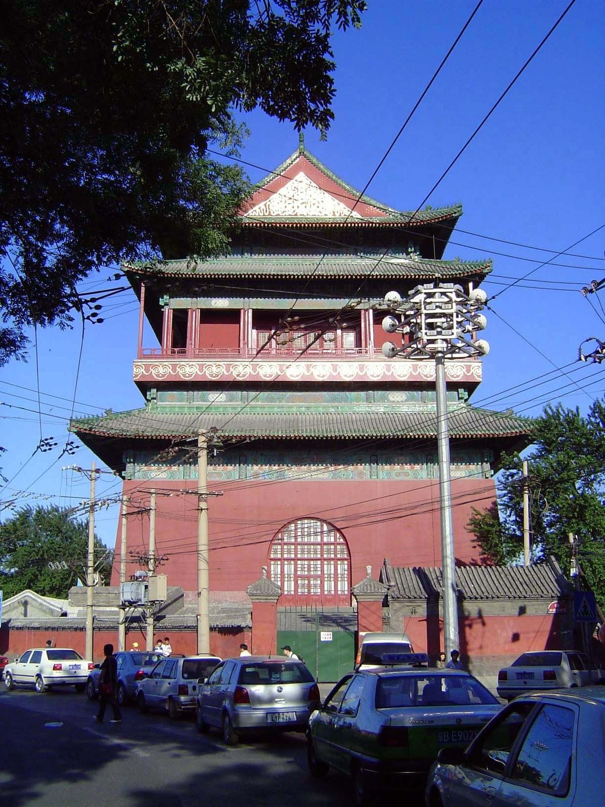 Just south of it is the Drum Tower, seen here from the east one morning. We'll climb to the balcony.