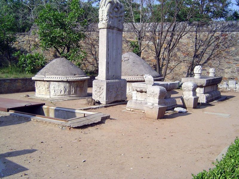 A pair of tombs, both with sacrificial altars. How could eunuchs have descendants to offer sacrifice? Most couldn't, but of the 20,000 eunuc