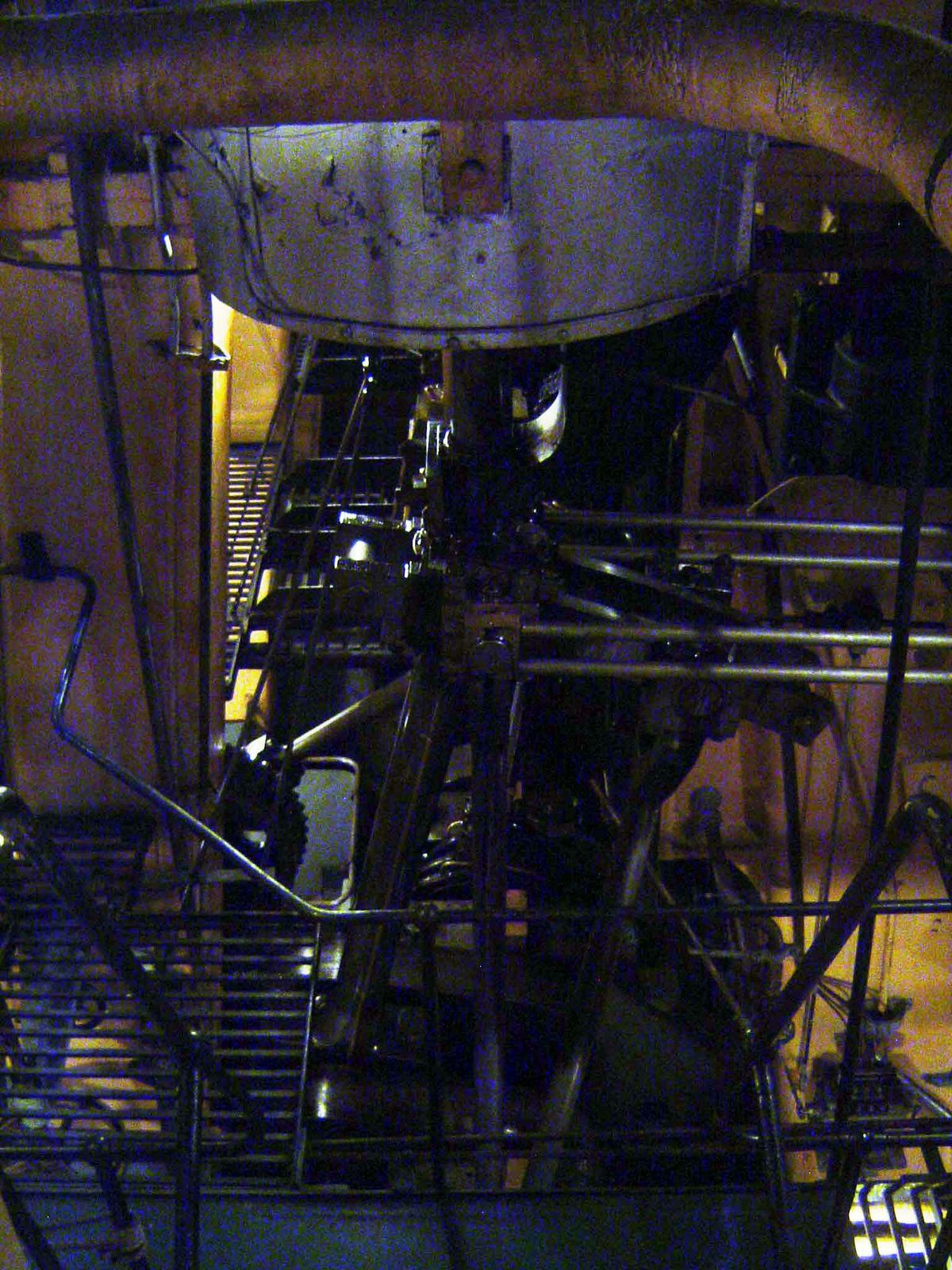 The piston stroke was downward from the cylinder at the top.