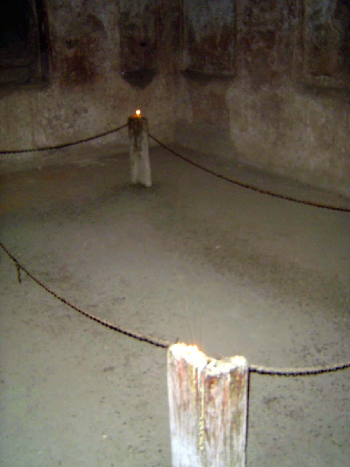 We're underground now. The coffin was reportedly buried here by the Sikhs, who removed it from its original position, hanging on iron swings