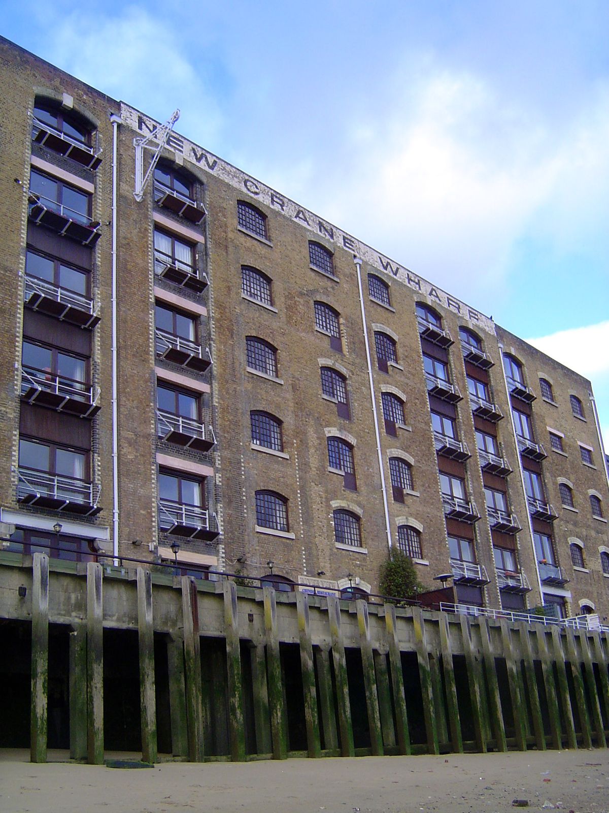 Crane Wharf from the water's edge.