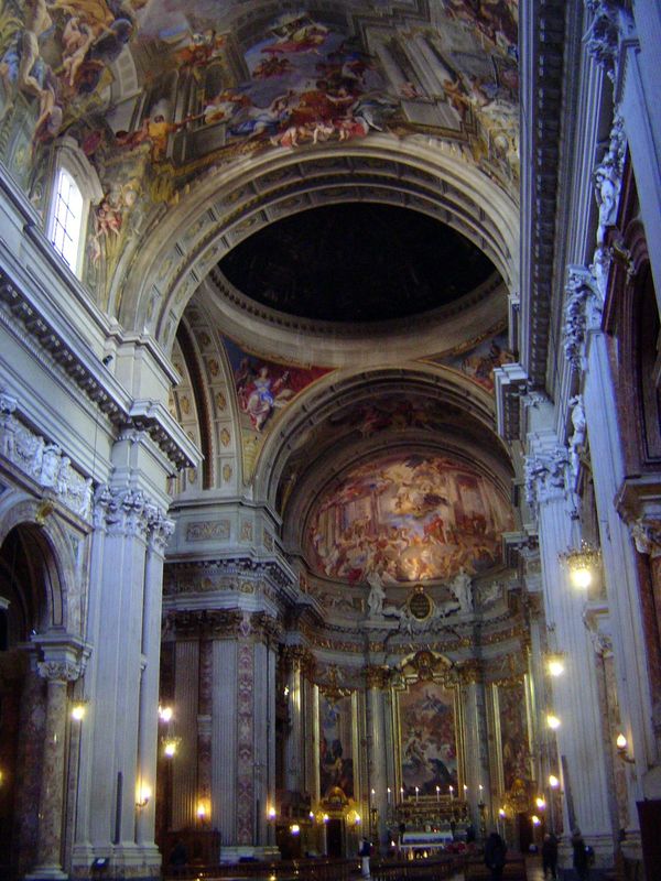 The interior of the church was originally austere, but counter-reformation exuberance dictated a makeover in the 1680s. Sullivan remains dis
