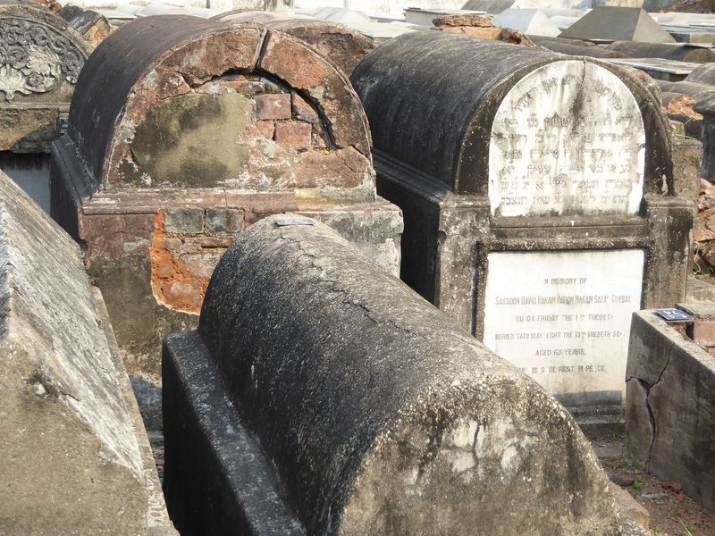 The tombs are brick with a concrete veneer.