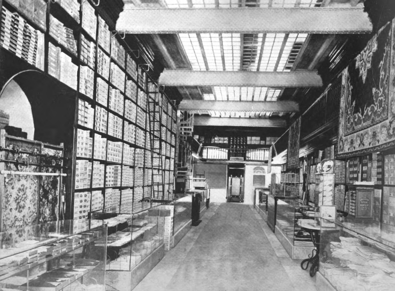 Interior of the Bazar Frances.  F. E. Jackson, Makers of the Panama Canal, 1911, p. 417
