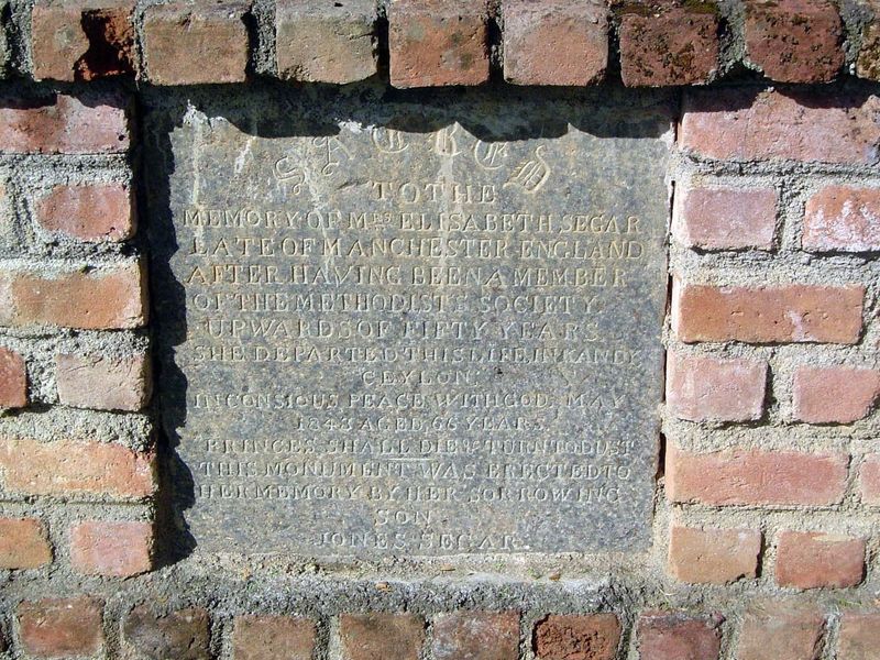 Elizabeth Segar 1777-1843 arrived from Manchester in 1841 as a widow travelling with her grown son. They opened a hotel, the Royal. Two year