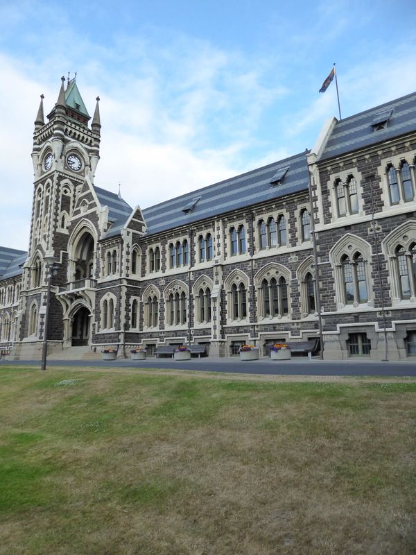 The city has two icons, and they're damned near interchangeable. Here's the first, the 1879 main building of Otago University. This was New 