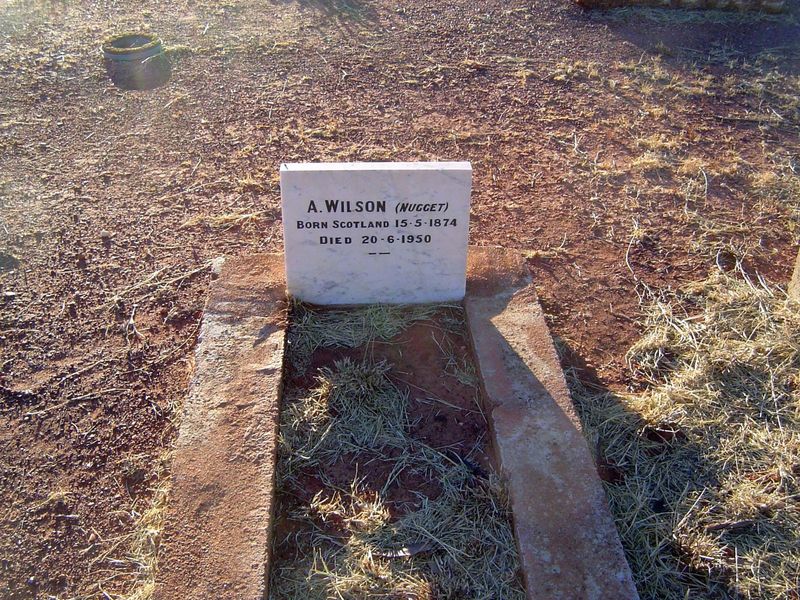 Most of the tombstones are grimly uniform, but here's one that tells a one-word short story.