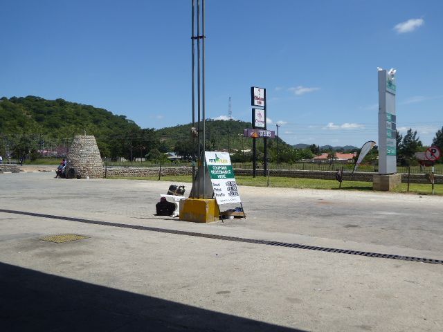We're parked for gas; see the Great Zimbabwe mimicry?