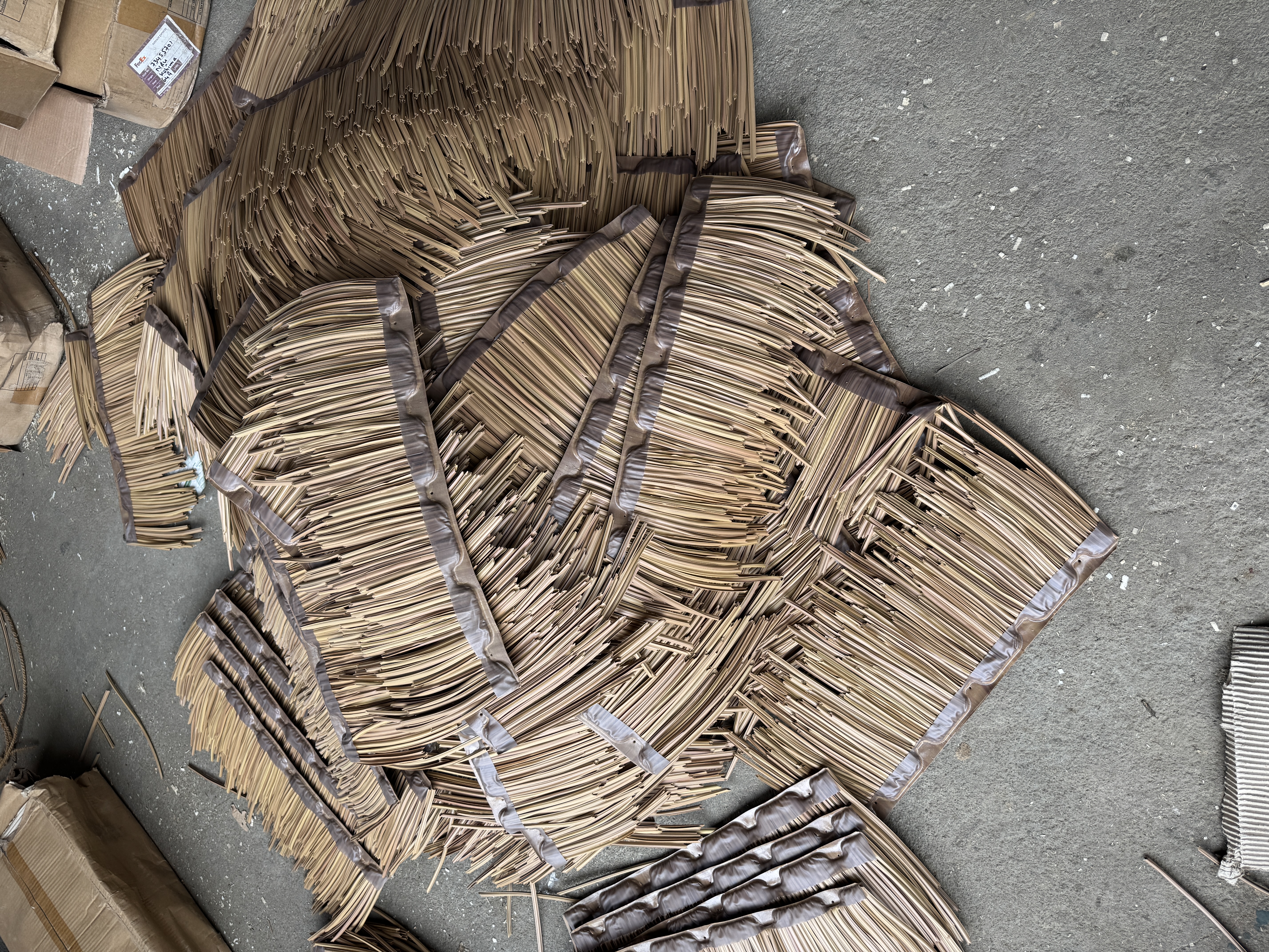 Here's why: the "thatch" is plastic, probably from China.