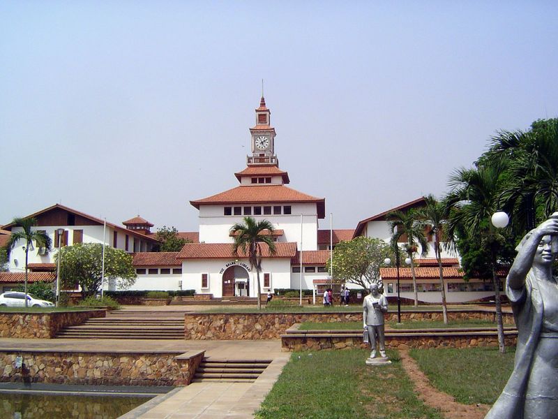 After independence, Ghana built a university. The library, shown here, fuses Achimota with an Asian ambience.