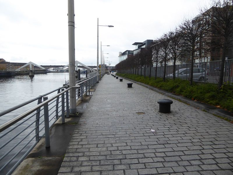 Old bollards survive along the Glasgow side, but no big ship has tied up since 2009, when ocean-going ships were permanently blocked by the 