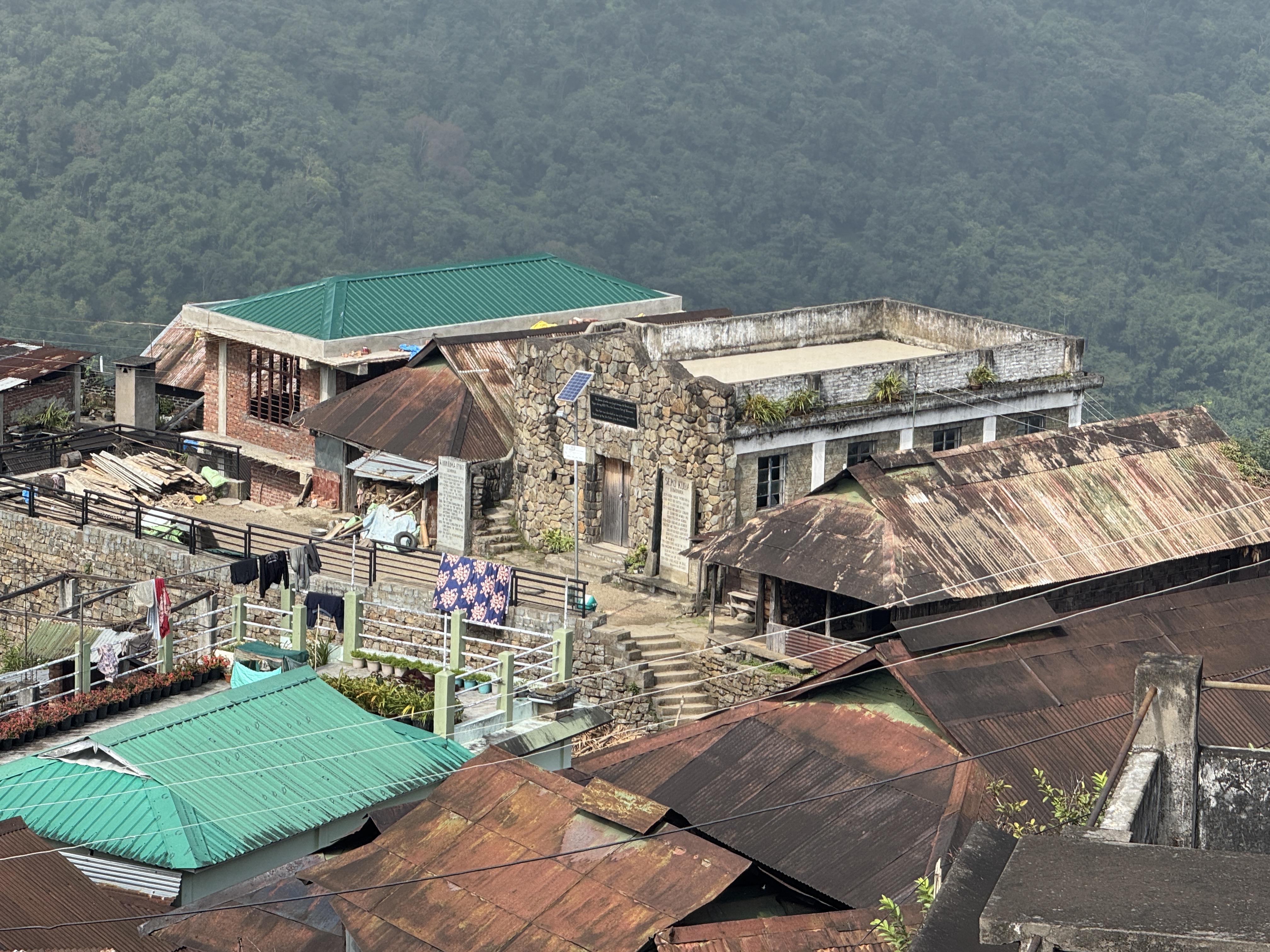 A few years ago, people say, the government provided green paint so the village could claim to be India's first green village.  Hard to beli