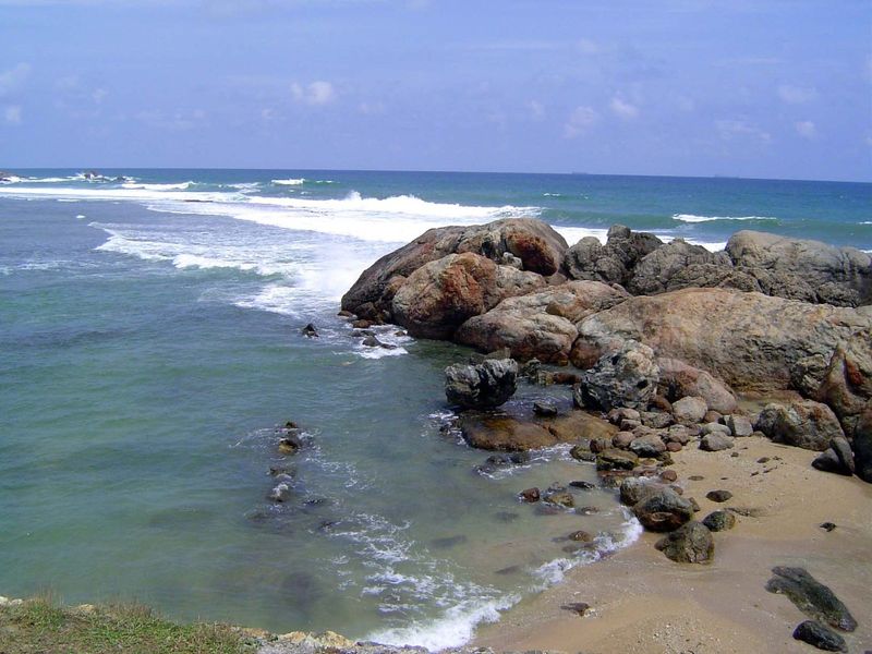 The fort is protected on the west side by a wave-breaking reef.