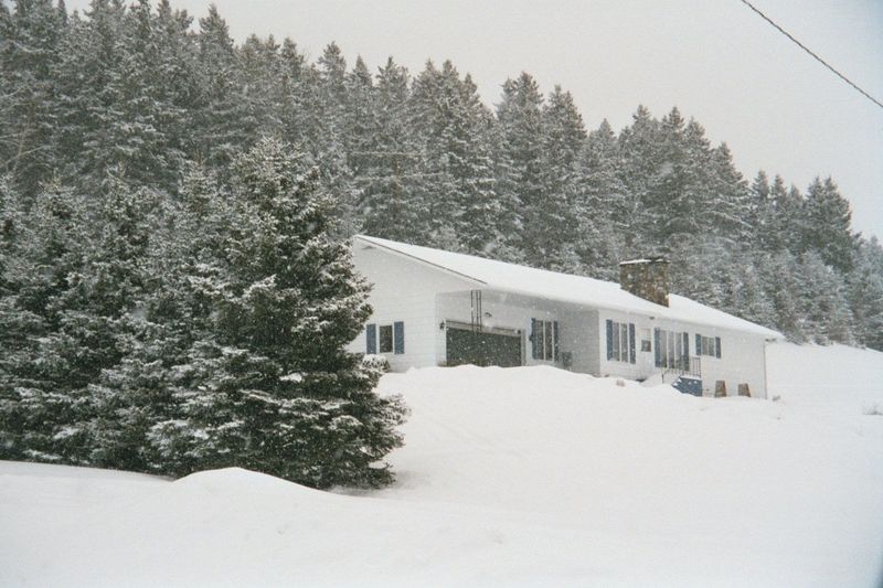 The replacement house, built about 1975. The owner has survived partly because he has plenty of wood to cut during the winter. It's the cash