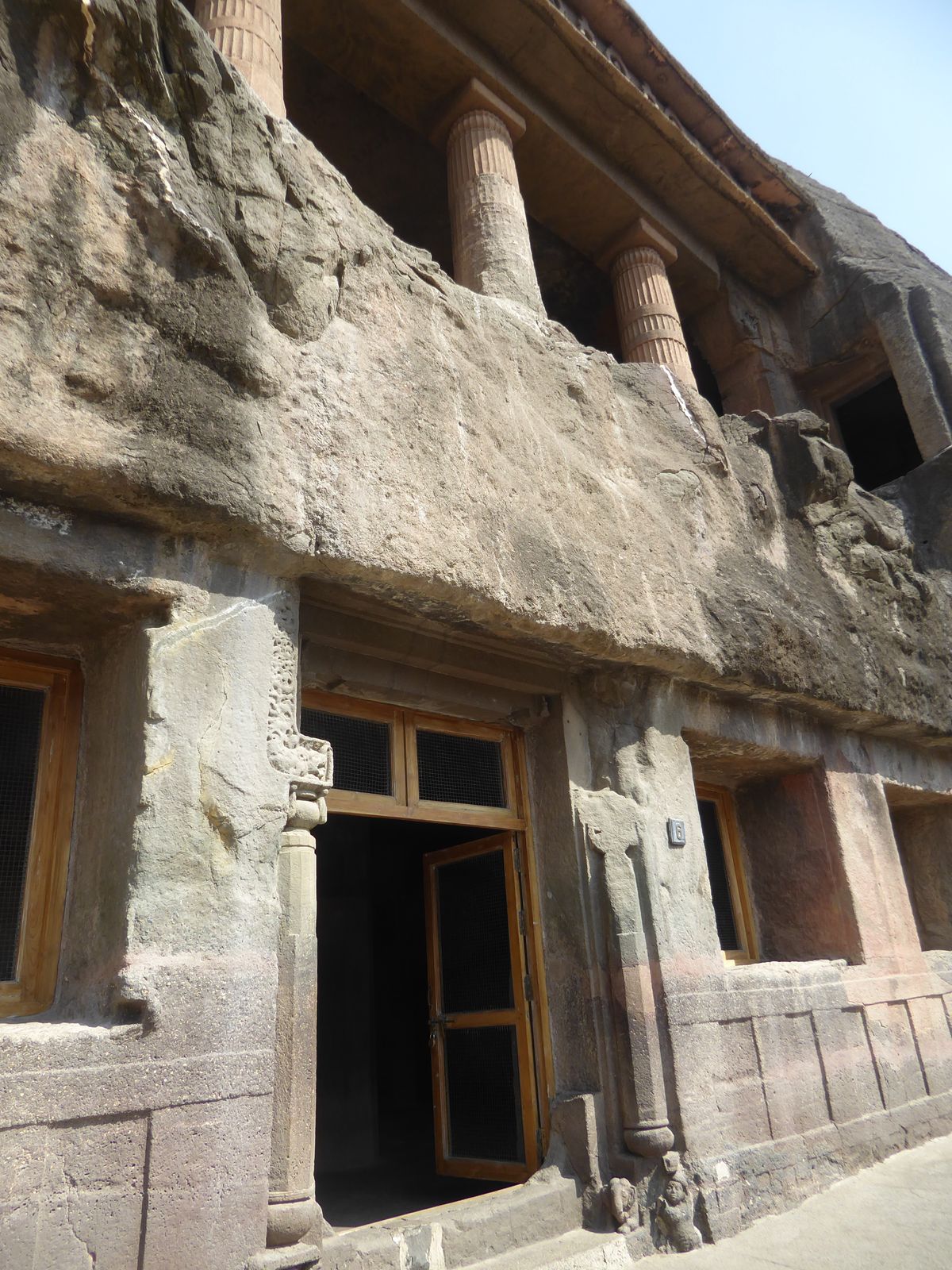 Uniquely, Cave 6 has two stories; the upper was later and deeper. Its builders had greater ambitions but never saw them through.